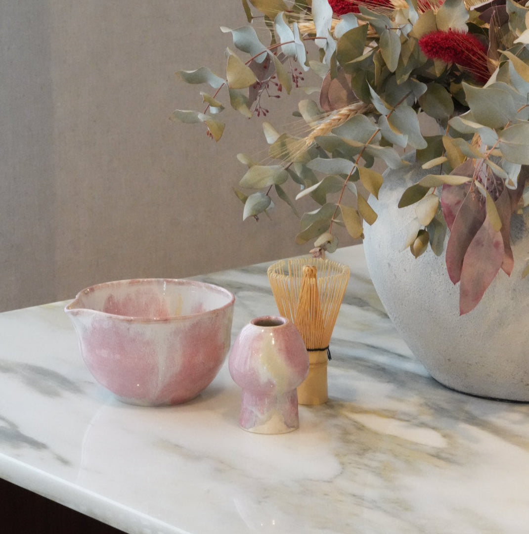 Pink Marble Matcha Set