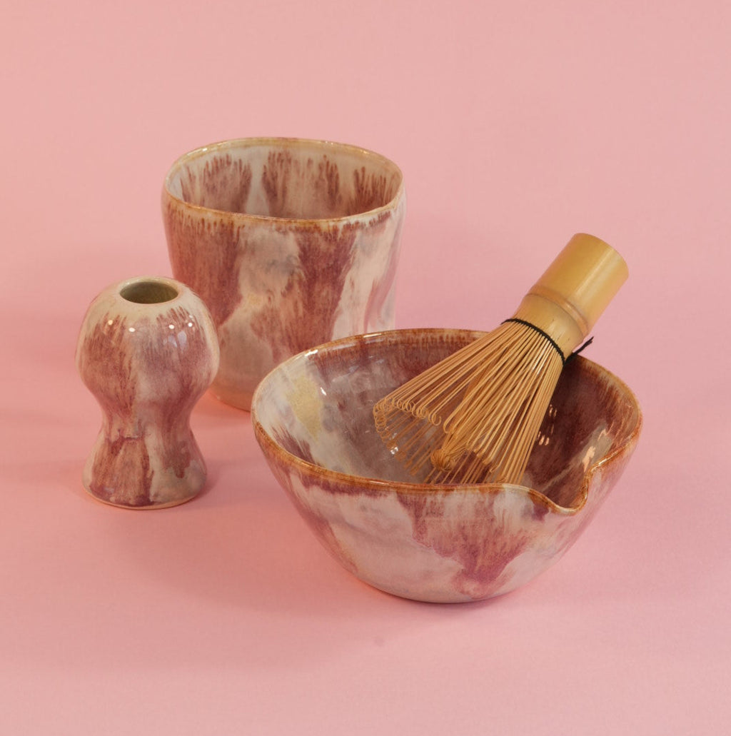 Red Marble Matcha Set